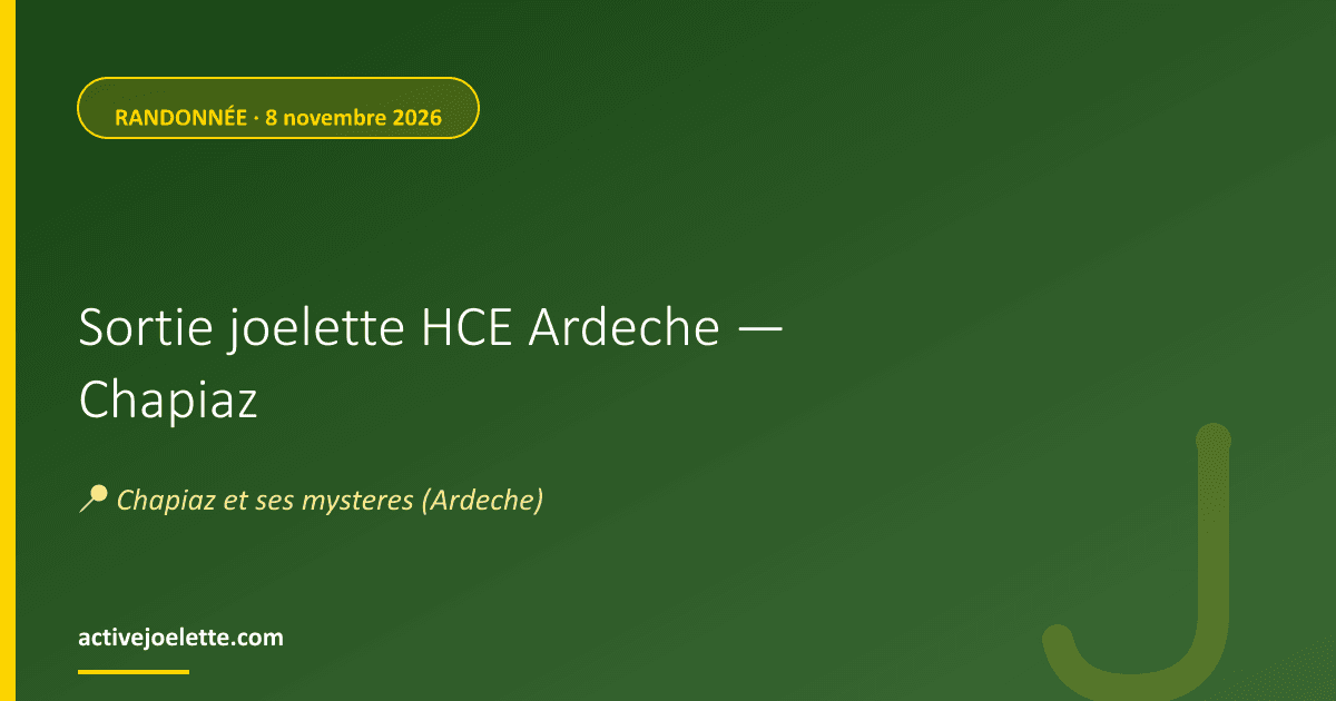 Visuel de l'événement Sortie joelette HCE Ardeche — Chapiaz