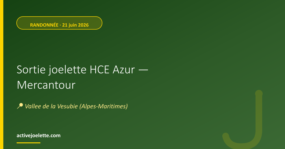 Visuel de l'événement Sortie joelette HCE Azur — Mercantour