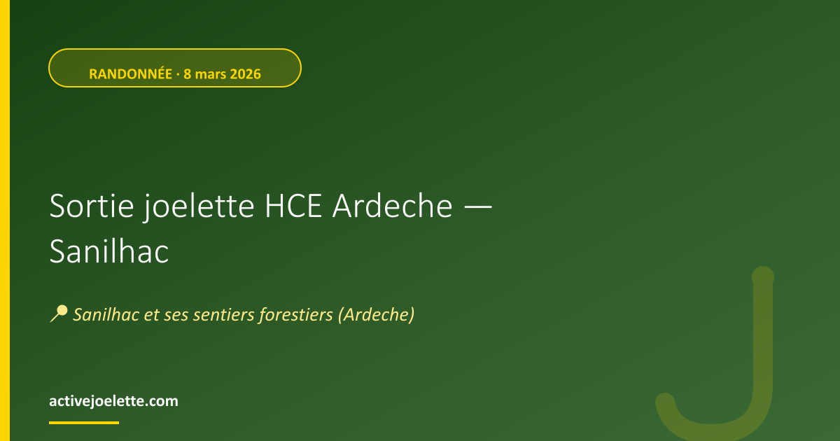Visuel de l'événement Sortie joelette HCE Ardeche — Sanilhac