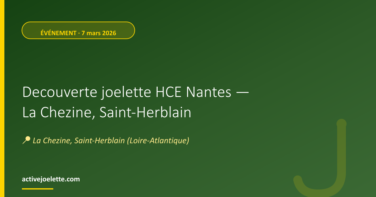 Visuel de l'événement Decouverte joelette HCE Nantes — La Chezine, Saint-Herblain