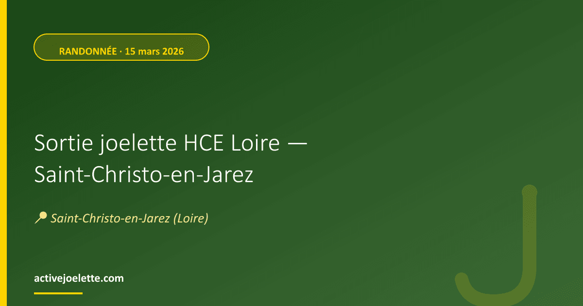 Visuel de l'événement Sortie joelette HCE Loire — Saint-Christo-en-Jarez