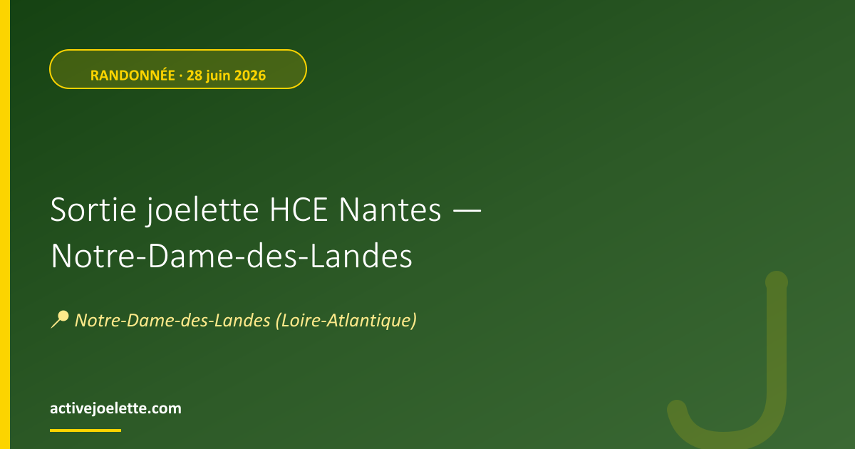 Visuel de l'événement Sortie joelette HCE Nantes — Notre-Dame-des-Landes