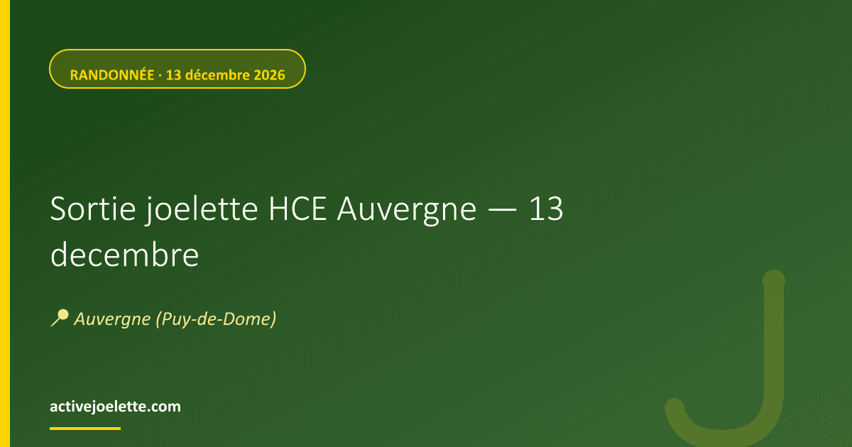 Visuel de l'événement Sortie joelette HCE Auvergne — 13 decembre