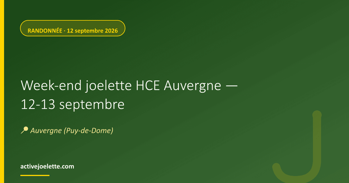Visuel de l'événement Week-end joelette HCE Auvergne — 12-13 septembre