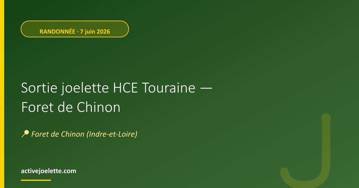 Visuel de l'événement Sortie joelette HCE Touraine — Foret de Chinon