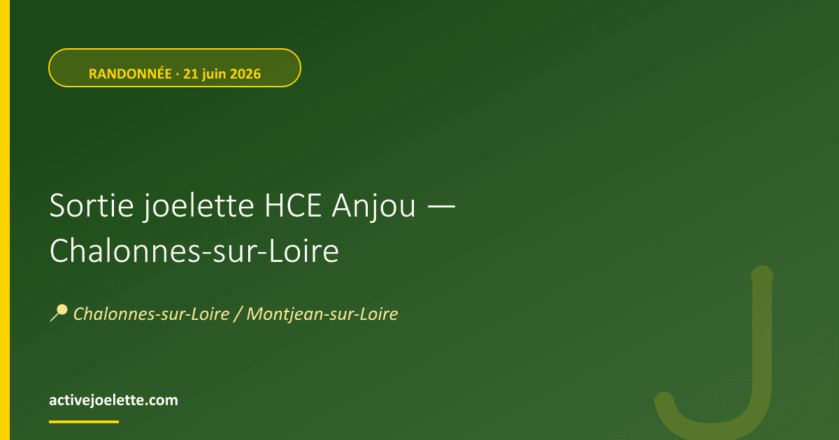 Visuel de l'événement Sortie joelette HCE Anjou — Chalonnes-sur-Loire