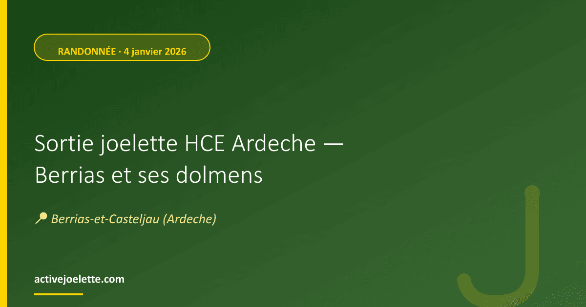 Visuel de l'événement Sortie joelette HCE Ardeche — Berrias et ses dolmens